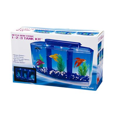 Image showing  Triple Betta Bow Deluxe Curved Fish Tank Kit, 0.7 gal.