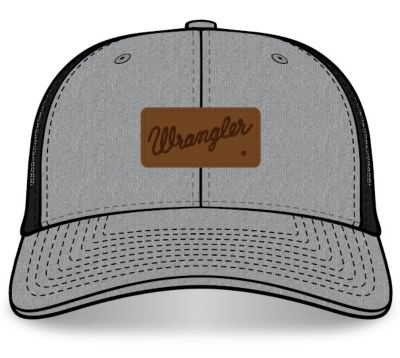 Wrangler Unisex Adult Genuine Leather Patch Trucker Hat