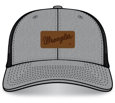 Wrangler Genuine Leather Patch Trucker Hat