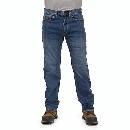 Ridgecut Men's Straight Fit Mid-Rise Denim Flex Work Jeans at