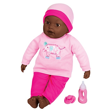 Lissi 16 in. Baby Beatrice Interactive African American Baby Doll with Accessories