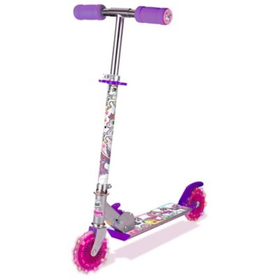 Ozbozz Kids' Unicorn Foldable Scooter with Light-Up Wheels, Ages 5 and Up