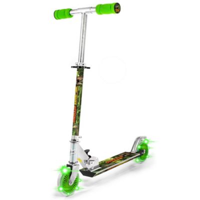 Ozbozz Kids' Dinosaur Foldable Scooter with Light-Up Wheels, Ages 5 and Up