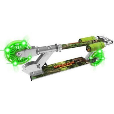 Image showing  Kids' Dinosaur Foldable Scooter with Light-Up Wheels, Ages 5 and Up
