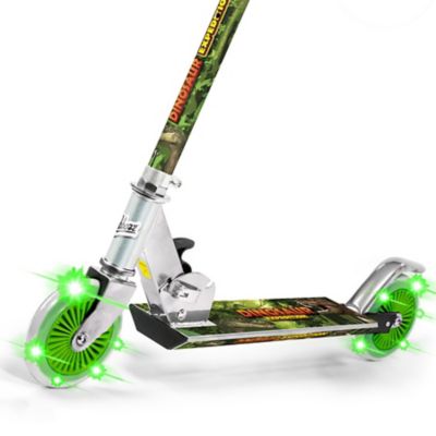 Image showing  Kids' Dinosaur Foldable Scooter with Light-Up Wheels, Ages 5 and Up