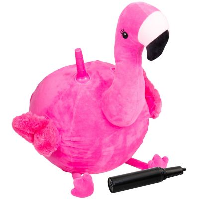 Hedstrom 18 in. Flamingo Plush Hopper Inflatable Ride-On Ball with Pump