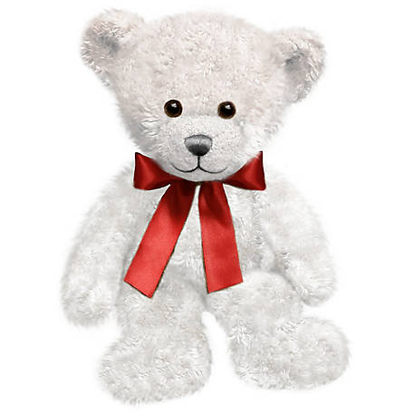 First and Main White Spencer Plush Bear, 10.5 in.