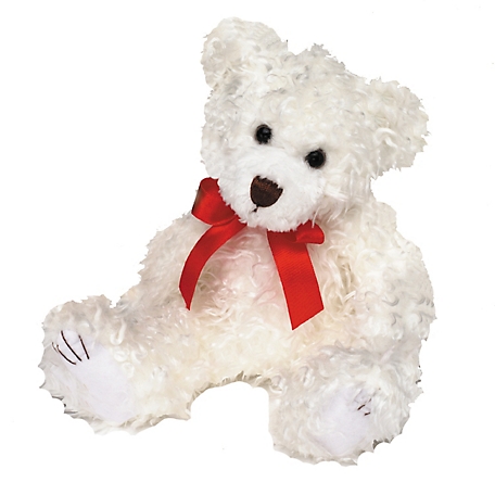 First and Main White Scraggles Bear, 7.5 in.