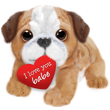 First and Main Bruno the Valentine Bulldog Plush Toy, 10 in.