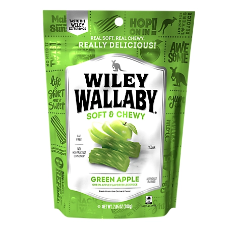 Wiley Wallaby Green Apple Licorice, 7.05 oz.