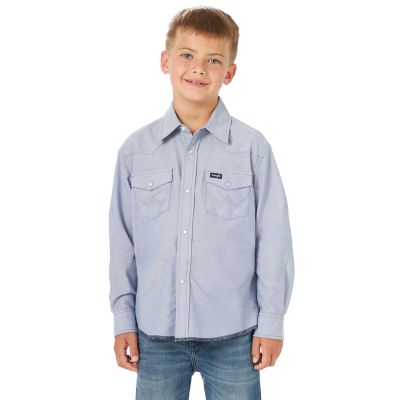 Image showing 0 th Wrangler Boys' Cowboy Cut Western Long-Sleeve Snap-Front Shirt