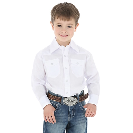 Wrangler Boys' Western Snap Button-Up Shirt