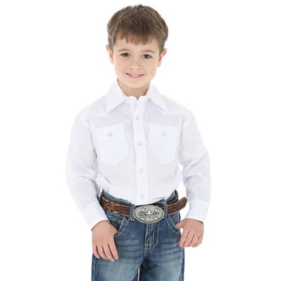 Wrangler Boys' Western Long-Sleeve Snap-Front Shirt