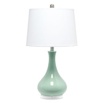 Lalia Home Droplet Table Lamp with Fabric Shade, Aqua Base