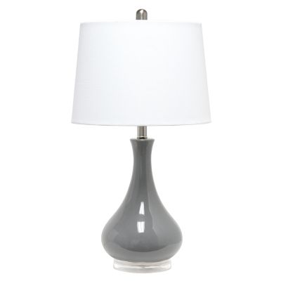 Lalia Home Droplet Table Lamp with Fabric Shade, Gray Base