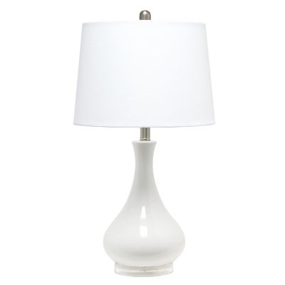 Lalia Home Droplet Table Lamp With Fabric Shade, White Base