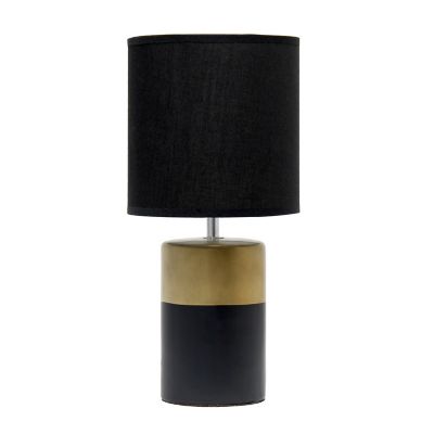 Simple Designs 2-Tone Basics Table Lamp, Black Shade