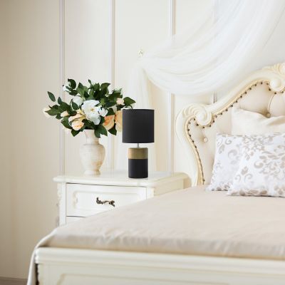 Simple Designs 2-Tone Basics Table Lamp, Black Shade