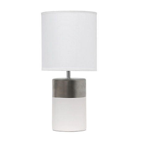 Simple Designs 2-Tone Basics Table Lamp, White Shade