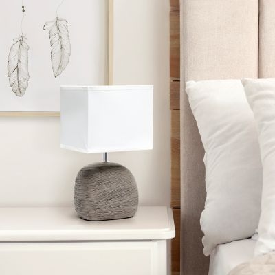 Simple Designs 6 in. H Bedrock Ceramic Table Lamp