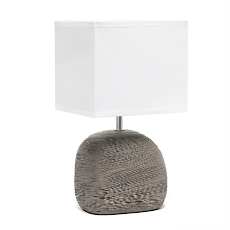 Simple Designs 6 in. H Bedrock Ceramic Table Lamp