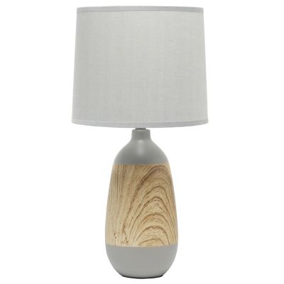 Image showing  Ceramic Oblong Table Lamp, Gray Base