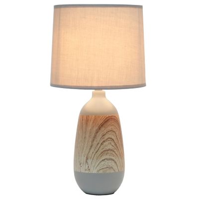 Image showing  Ceramic Oblong Table Lamp, Gray Base