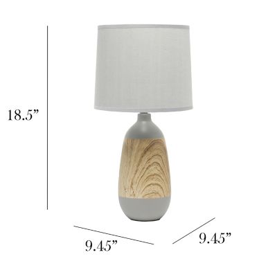 Image showing  Ceramic Oblong Table Lamp, Gray Base