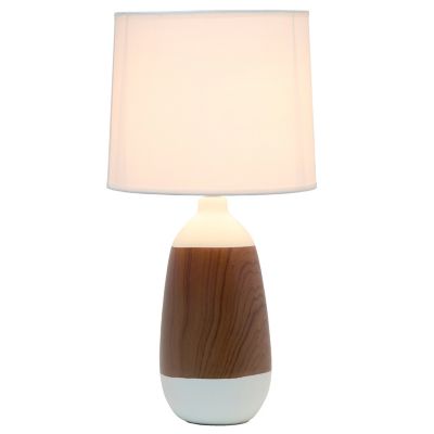 Image showing  Ceramic Oblong Table Lamp, Off-White Base
