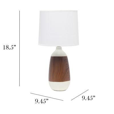 Image showing  Ceramic Oblong Table Lamp, Off-White Base