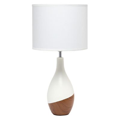 Simple Designs Strikers Basic Table Lamp, Dark Wooden Print