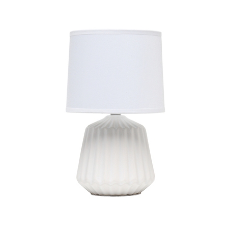 Simple Designs Petite Off Pleated Base Table Lamp