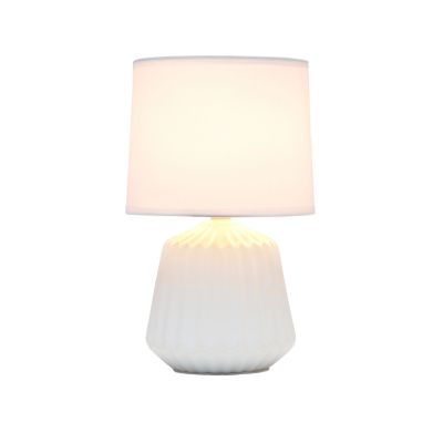 Image showing  Petite Off Pleated Base Table Lamp, Off-White/White