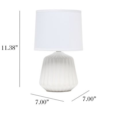Image showing  Petite Off Pleated Base Table Lamp, Off-White/White