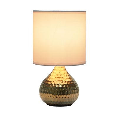 Image showing  Hammered Gold Drip Mini Table Lamp, White Shade