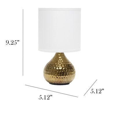 Image showing  Hammered Gold Drip Mini Table Lamp, White Shade