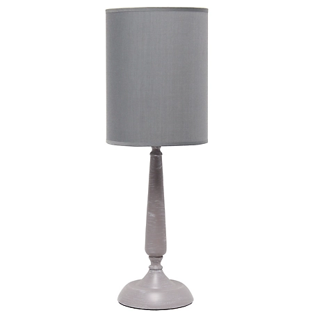 Simple Designs 20 in. H Traditional Candlestick Table Lamp, Gray Base