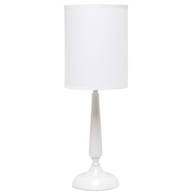Simple Designs 20 in. H Traditional Candlestick Table Lamp, White Base