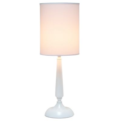 Image showing  20 in. H Traditional Candlestick Table Lamp, White Base