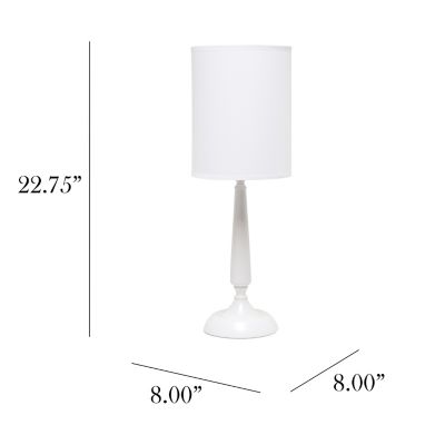 Image showing  20 in. H Traditional Candlestick Table Lamp, White Base
