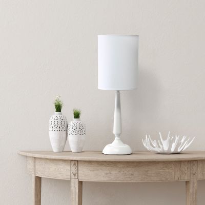 Image showing  20 in. H Traditional Candlestick Table Lamp, White Base
