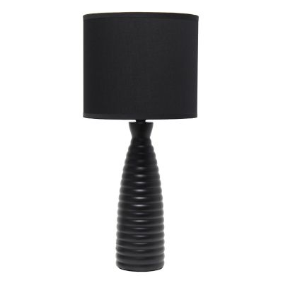 Simple Designs Alsace Bottle Table Lamp, Black Base