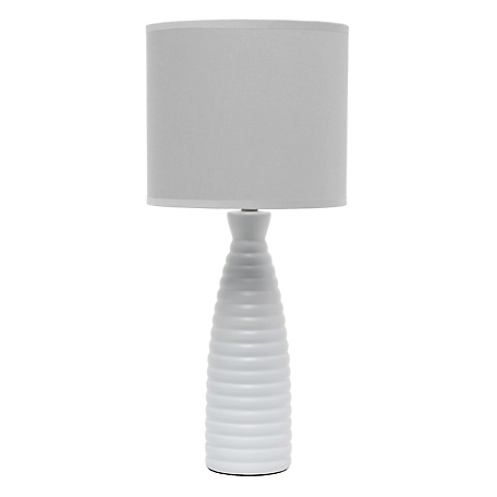 Simple Designs Alsace Bottle Table Lamp, Gray Base
