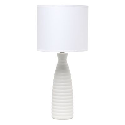 Simple Designs Alsace Bottle Table Lamp, Off-White Base