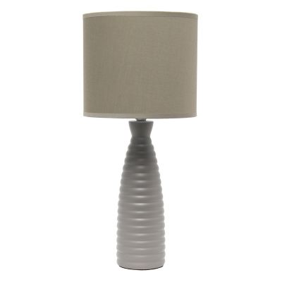 Simple Designs Alsace Bottle Table Lamp, Taupe Base