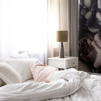 Simple Designs Alsace Bottle Table Lamp, Taupe Base