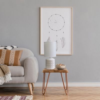 Simple Designs Fresh Prints Table Lamp, Tan Flowers