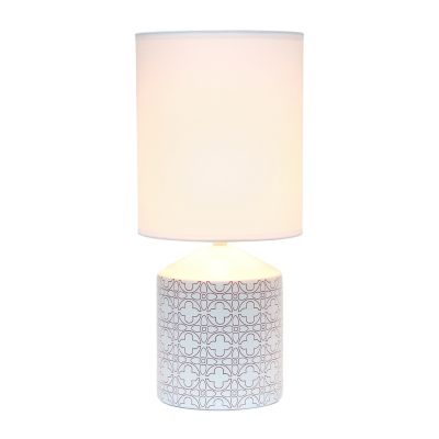 Image showing  Fresh Prints Table Lamp, Tan Flowers