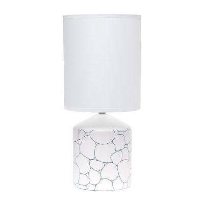 Simple Designs Fresh Prints Table Lamp, Blue Stones