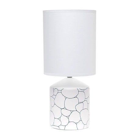 Simple Designs Fresh Prints Table Lamp, Blue Stones